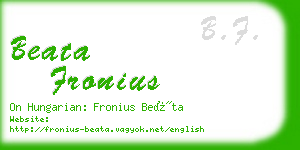 beata fronius business card